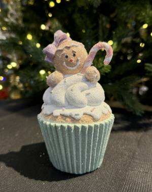 Gingerbread Cupcake with Man and Cane Poly 15cm - flowers delivery Dubai