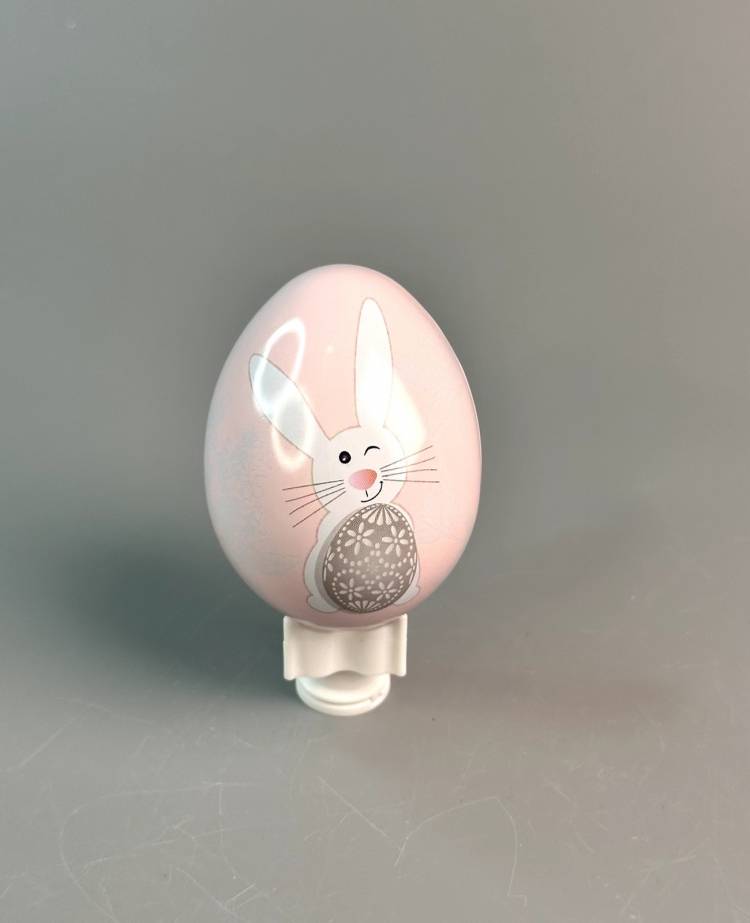 Egg metal happy rabbit 60x52x53mm