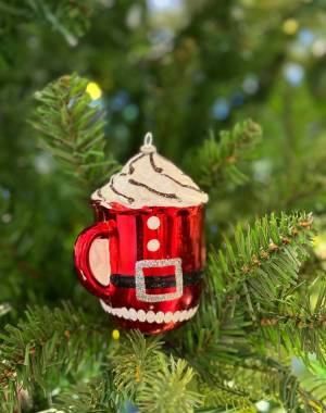 Christmas pendant Cup of coffee with cream 8.5 cm. - flowers delivery Dubai