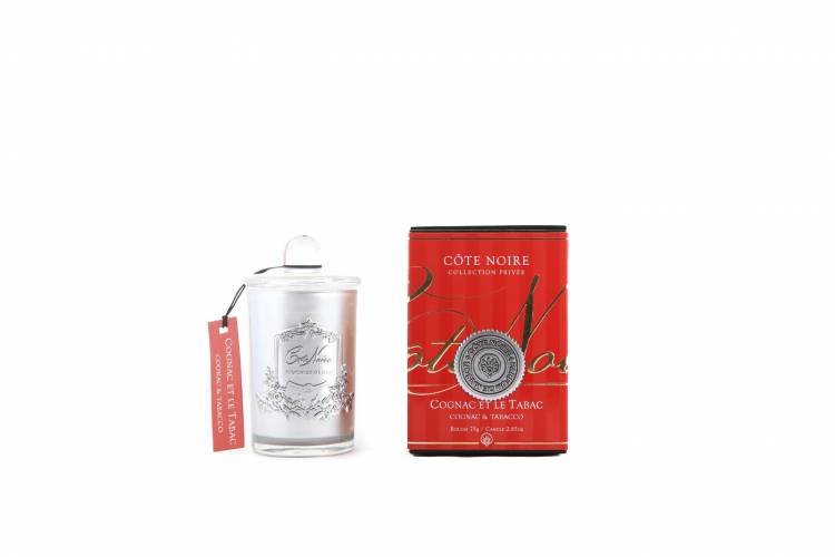 Scented candle Cognac and Tobacco SILVER, 450 g