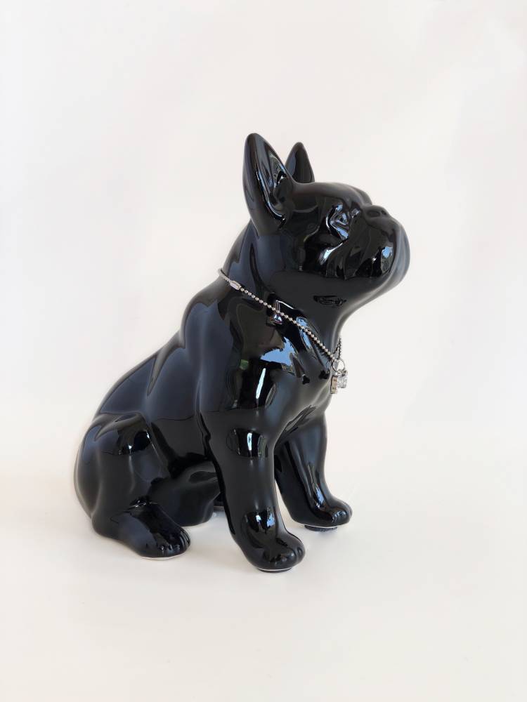 Moneybox Pug ceramic black