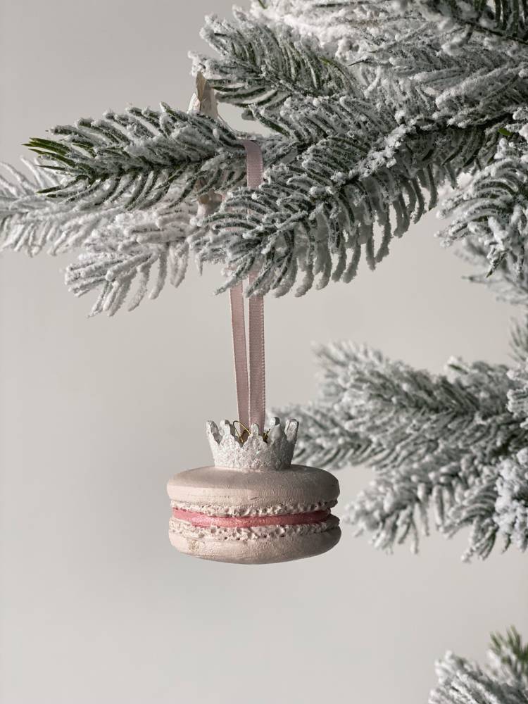 Christmas tree toy MACARON, pink, 5 cm