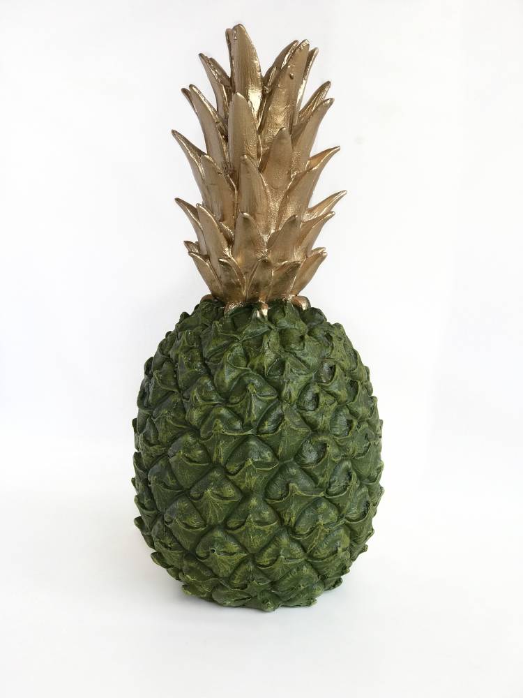 Statuette "Pineapple" green/gold, 29 cm