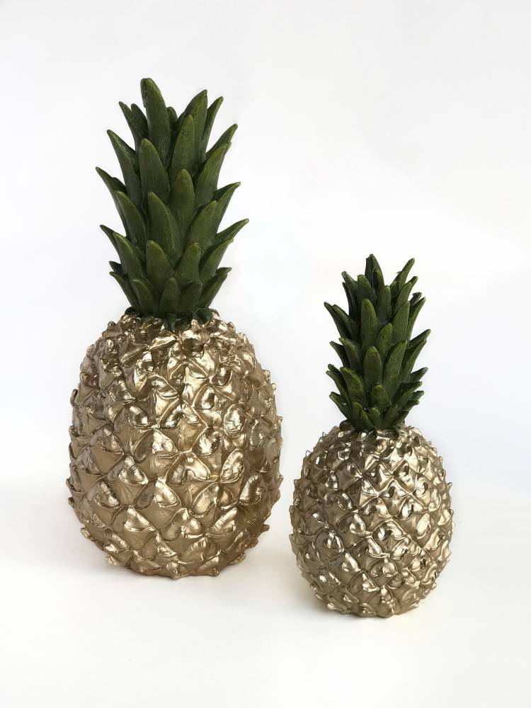 Statuette "Pineapple" green/gold, 20 cm