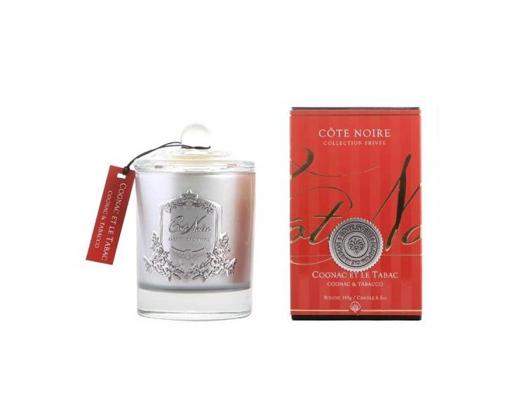 Scented candle Cognac and Tobacco SILVER, 185 g