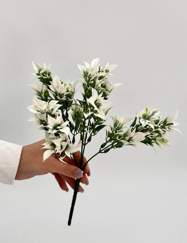 Artificial flowers Ruscus white/green