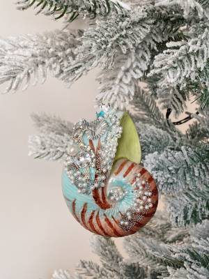 Christmas tree decoration glass Shells assorted, 1 - flowers delivery Dubai