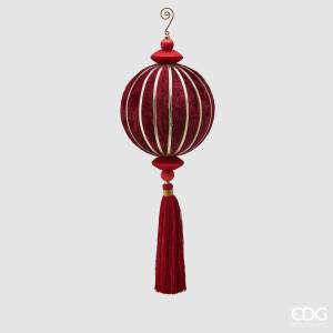 Burgundy Christmas ball with tassel, 15 cm - flowers delivery Dubai