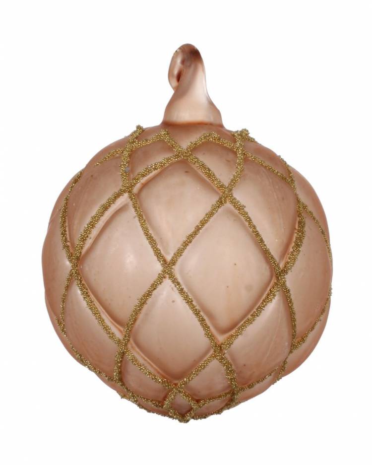 Christmas tree toy Ball velvet brown, 6cm