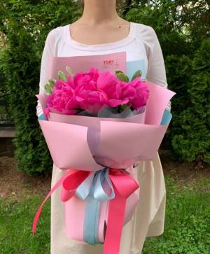Bouquet of 9 pink peonies - flowers delivery Dubai