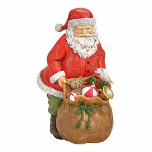 Santa with bag, red, 9x19x13cm - flowers delivery Dubai