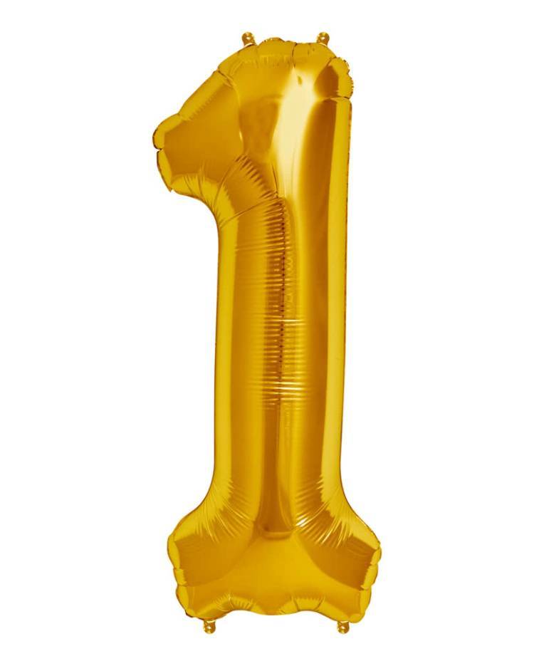 Gold Giant Foil Number Balloon - 1