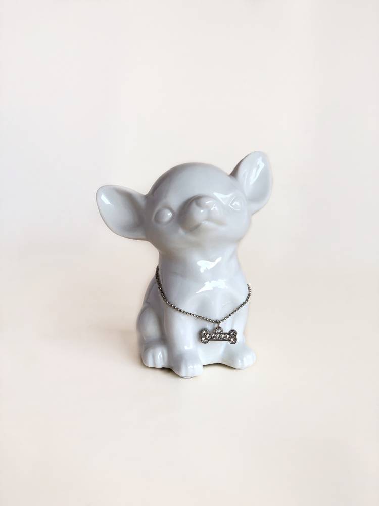 Moneybox Mini-Pug ceramic white