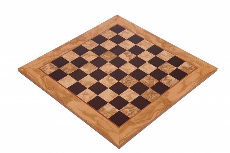 Chessboard olive wood & wenge inlaid handcrafted 40x40cm