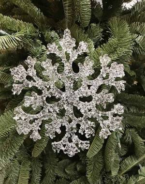 Christmas snowflake, frozen, transparent, 23 cm - flowers delivery Dubai