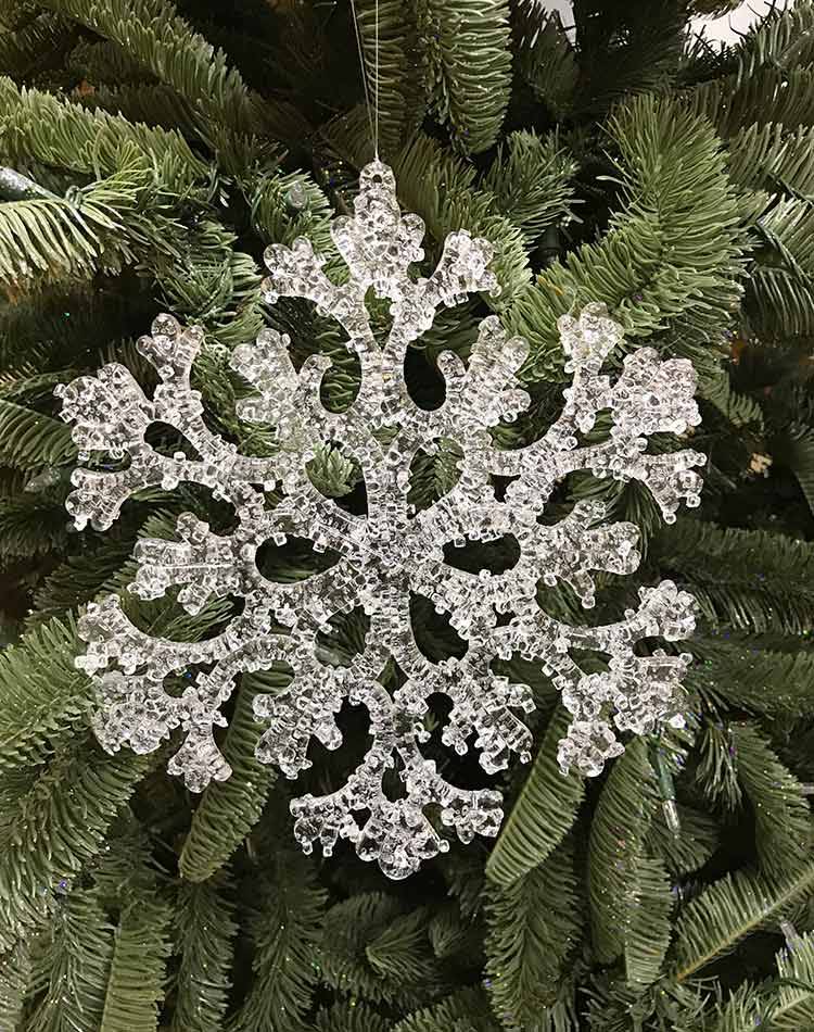 Christmas snowflake, frozen, transparent, 23 cm