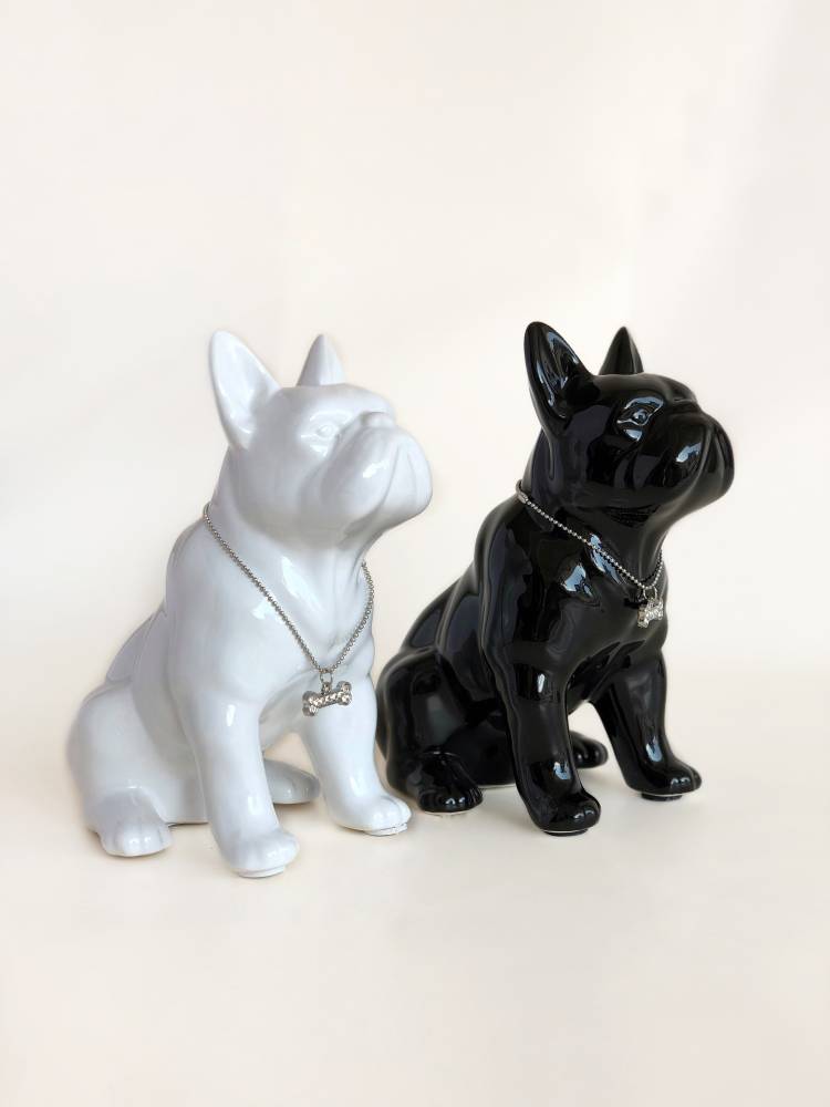 Moneybox Pug ceramic black