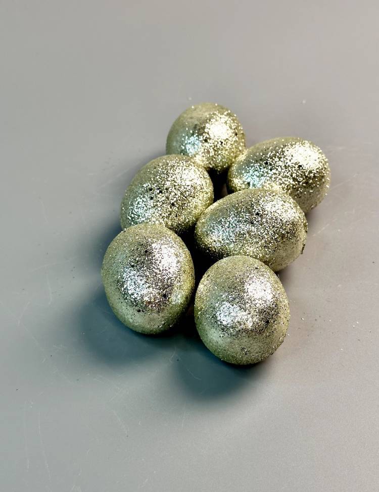 Set of shiny eggs of 6 pcs plastic, 8*14*4 cm(different colors)