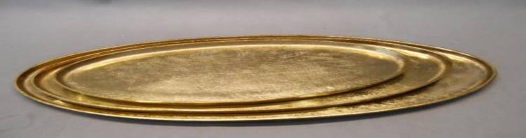 Golden oval tray 79x39 cm