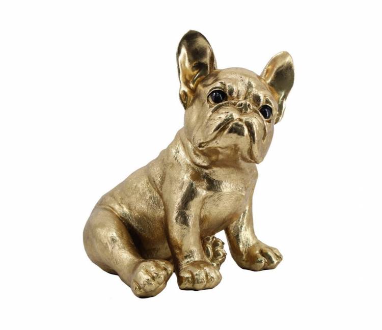 Dog sitting 28cm a.-gold