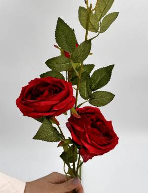 rose branch large 2+1 red 90 cm - flowers delivery Dubai