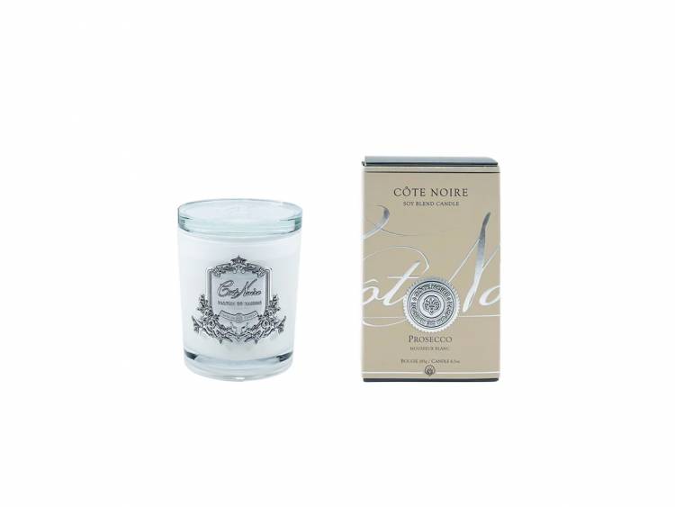 Scented candle Prosecco - White Glass & SILVER 450g