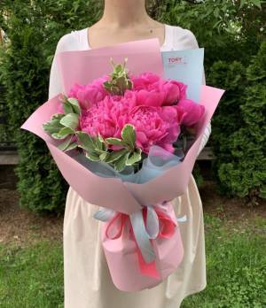 Bouquet of 15 pink peonies - flowers delivery Dubai