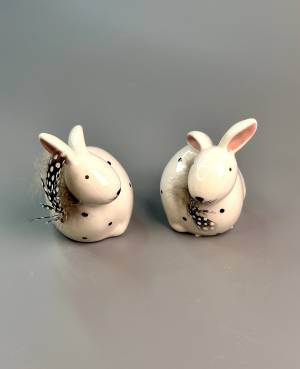 Bunny with feathers ceramic 8*9*6 cm - flowers delivery Dubai