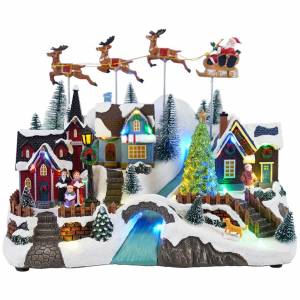 Village Flying Sleigh Anim, Christmas tree. LED... - flowers delivery Dubai