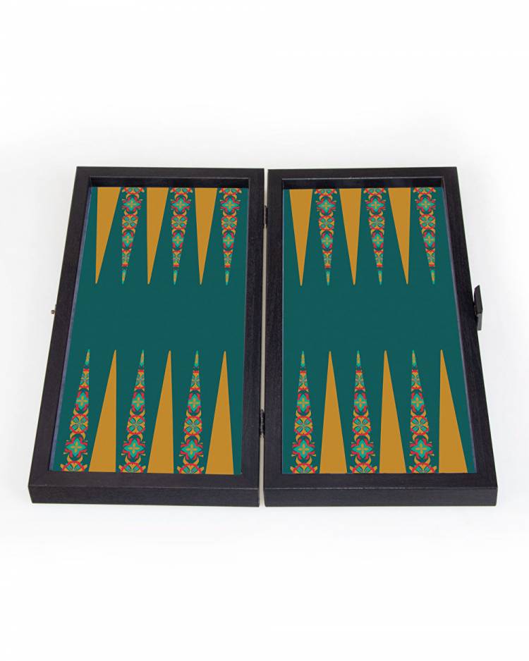 Backgammon handcrafted wooden Floral