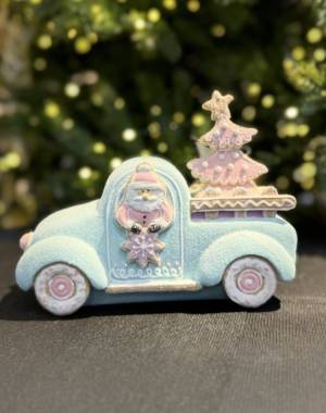 Santa in Car Gingerbread Poly Sugar Look 17cm - flowers delivery Dubai