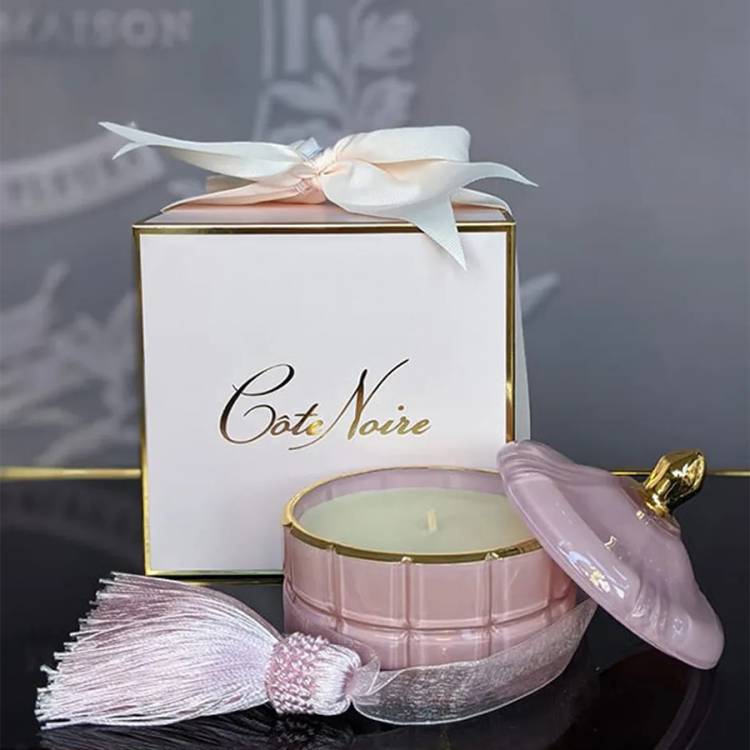 Scented candle Art Deco Pink Champagne, 185 g