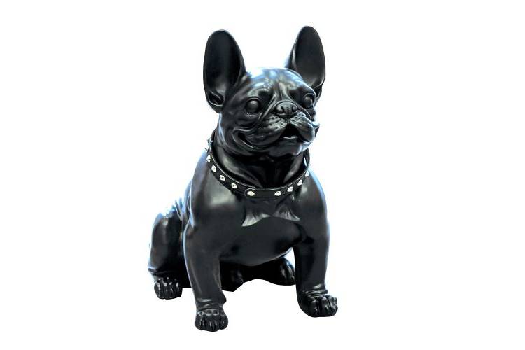 Statuette Bulldog black matte