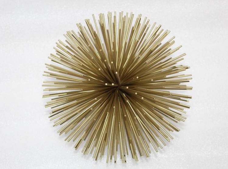 Decorative ball "Sea Urchin" gold, 15 cm