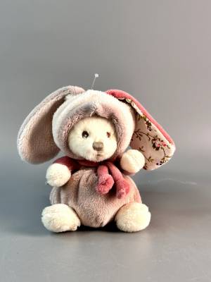 Soft toy Ziggy Bibi in a bunny costume, gray 15см - flowers delivery Dubai
