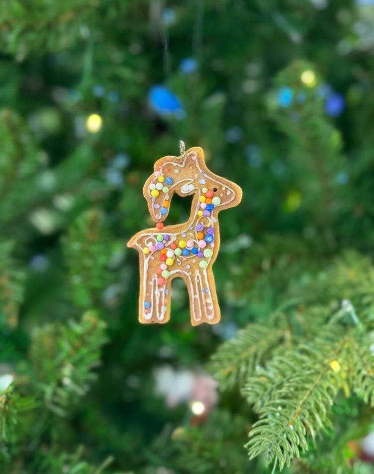 New Year's pendant gingerbread Santa/deer assorted. 2D, 8.5 cm