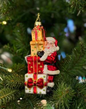 New Year's pendant Santa with gifts 14 cm. - flowers delivery Dubai