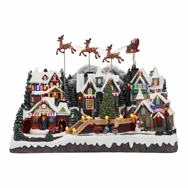 Christmas village reindeer animated