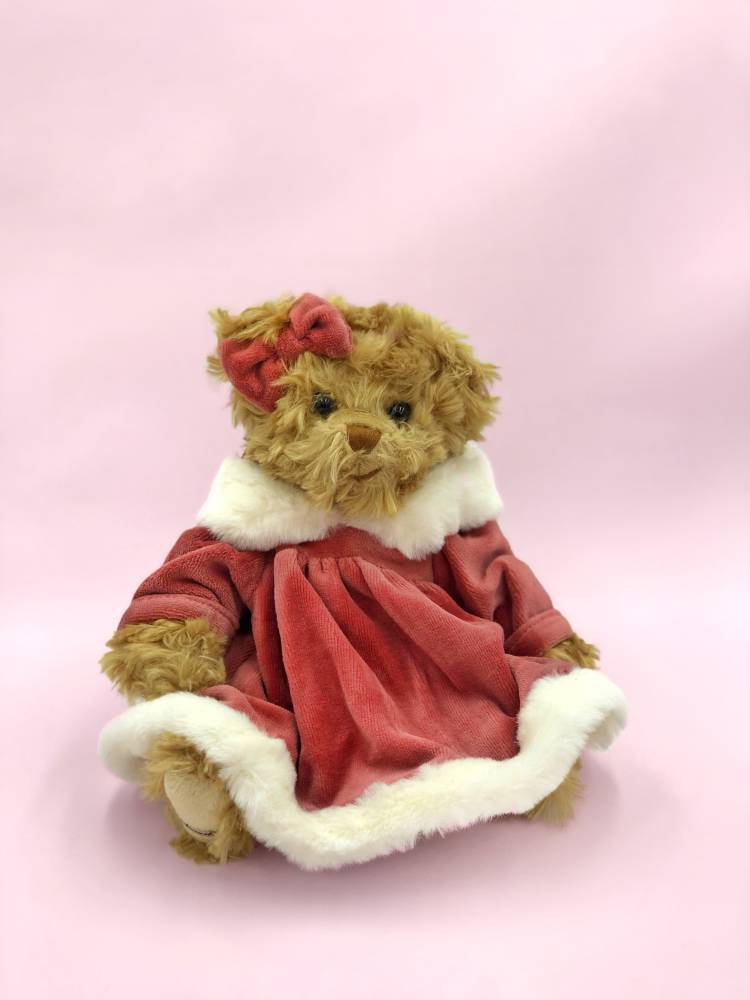 Soft toy Little Bear Basia in a winter dress 60 cm