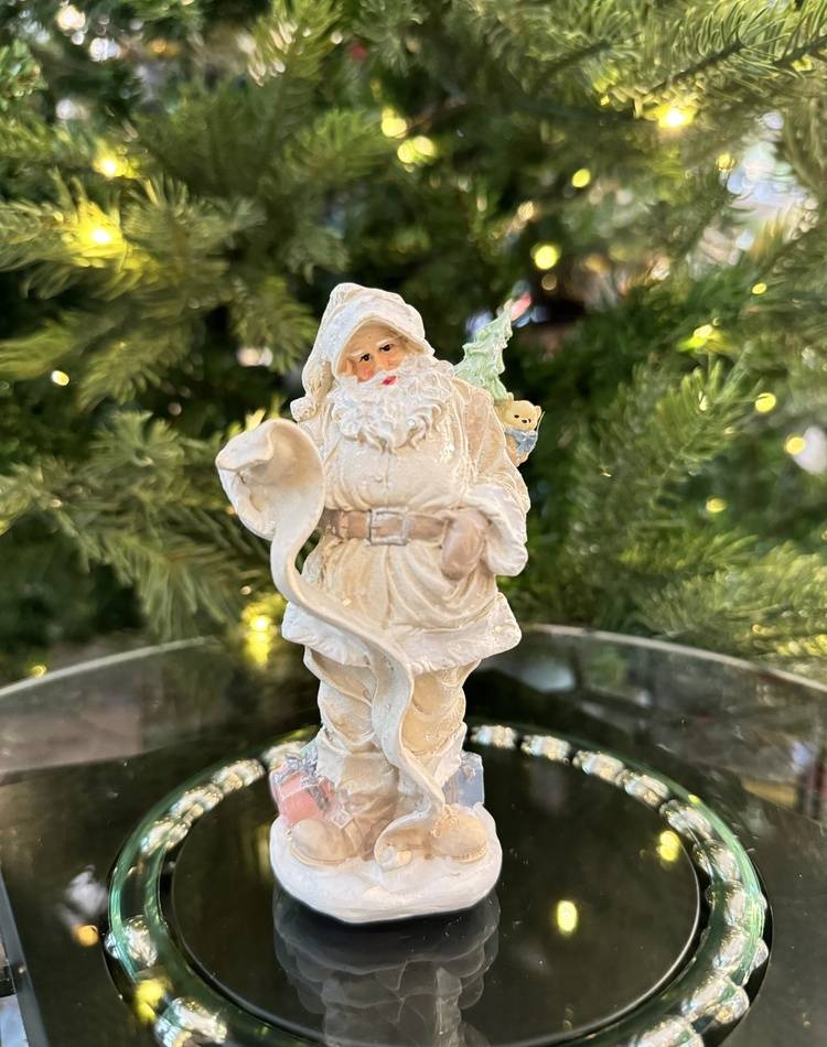 Santa decor, beige color. - 8x5.6x12.8 cm