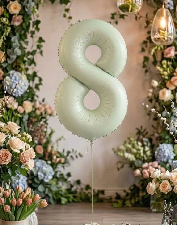 Balloon Foil Number  - 8 beige