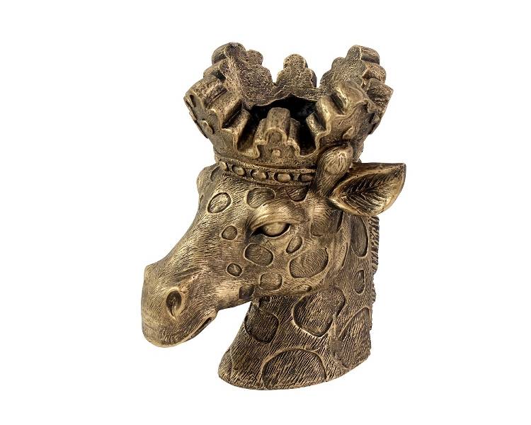 Giraffe planter head Lucie, gold