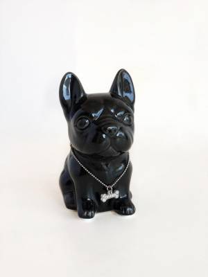 Moneybox Mini-Pug ceramic black - flowers delivery Dubai